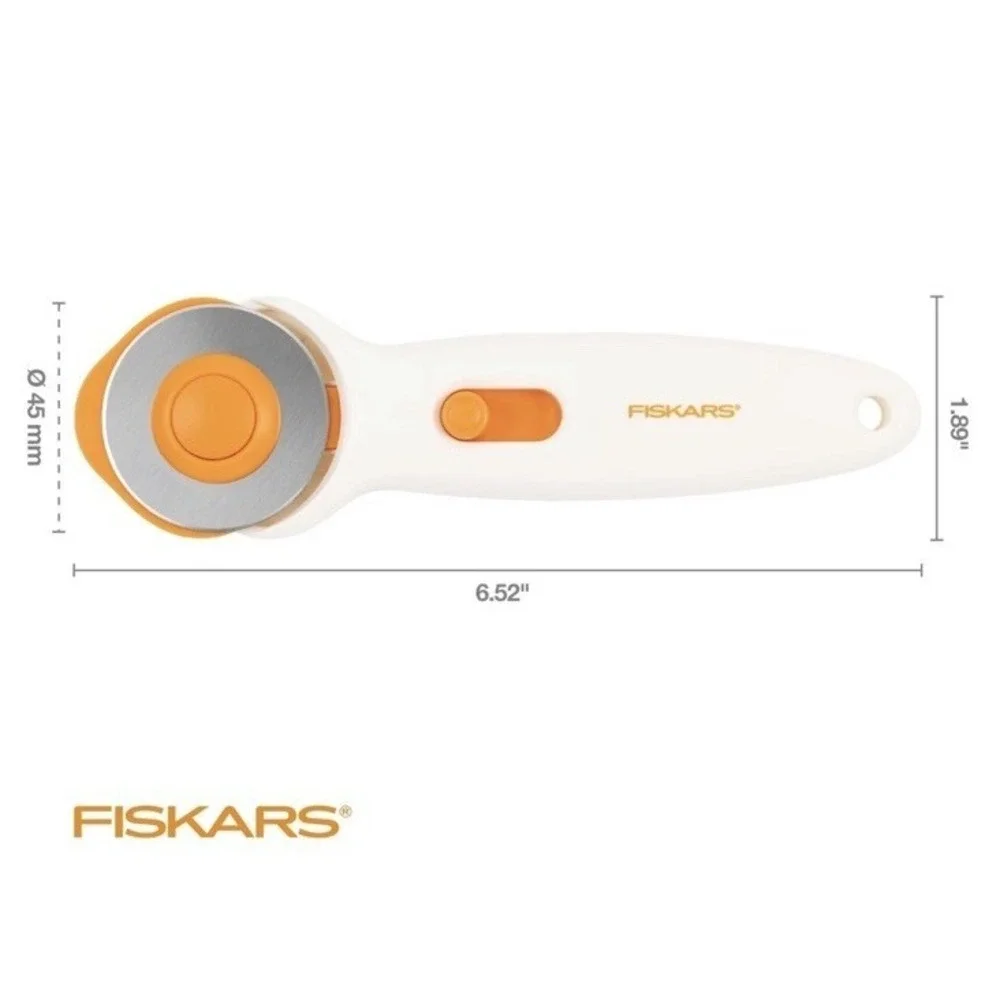 Fiskars 45mm Stick Rotary Cutter for Fabric, Premium Steel Fabric Cutter Cuts